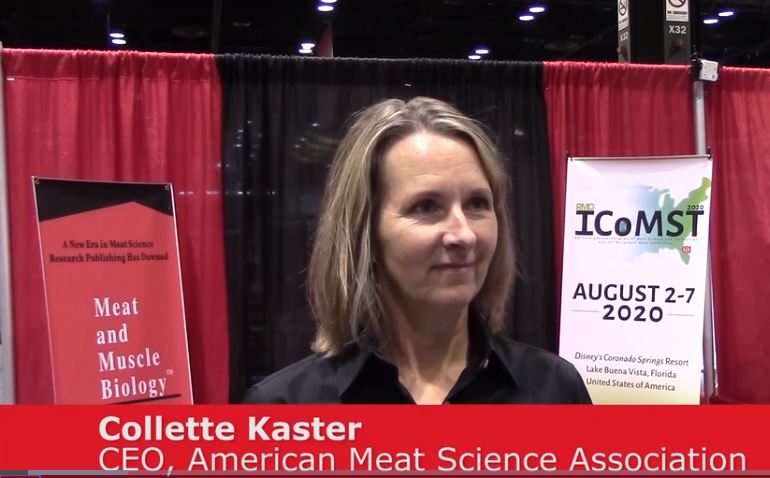 Collette Kaster, named CEO of the American Meat Science Association, speaks at Process Expo in Chicago.